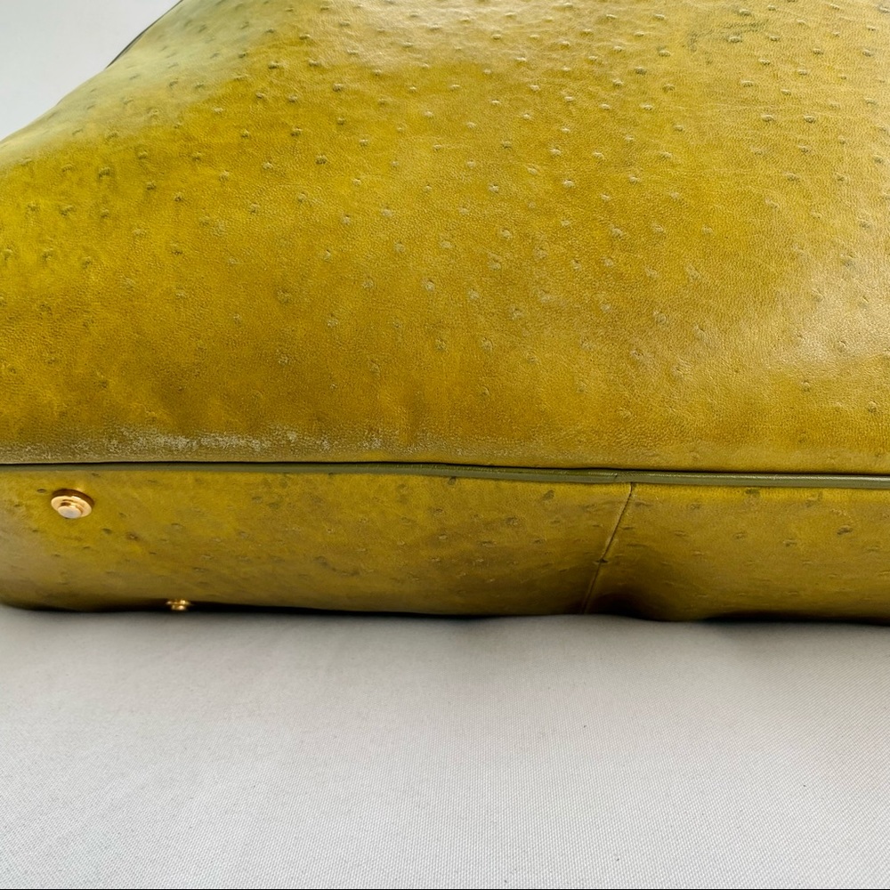 Christian Dior Ostrich Saddle Green Bowler Bag - Picture 13 of 16